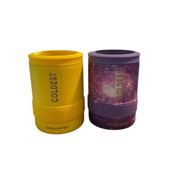 Set of TWO COLDEST Insulated Stainless Steel Drink Can Sleeve Holder for 12 Oz - Picture 1 of 10